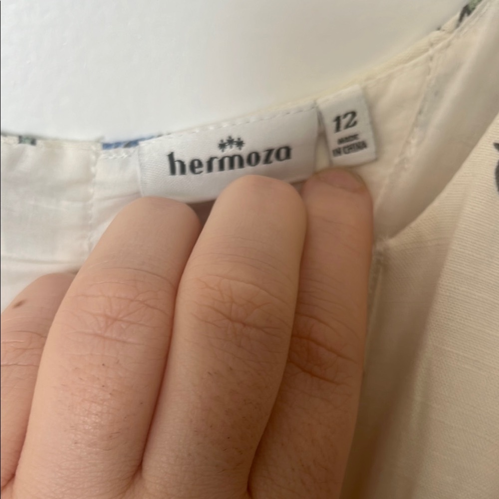 Hermoza Cream and Blue Maxi Sundress Spaghetti Strap - Picture 2 of 7